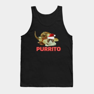 Funny Purrito Cat In Burrito Mexican Food Tank Top